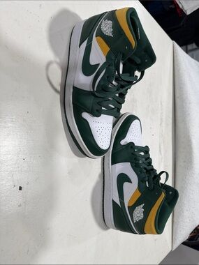 Nike Men’s High-Top Sneakers in Green, White & Yellow